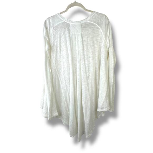 Free People We The Free Aria Trapeze White Boho Drapey Asymmetric Crewneck Top - Picture 8 of 10